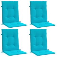 Poduszki na krzesła z niskim oparciem, 4 szt., turkusowe