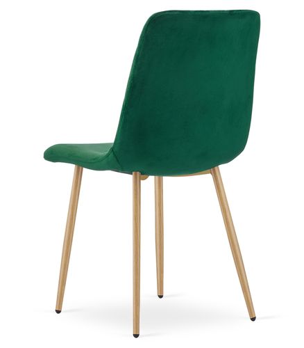 Krzesło TURIN - ciemna zieleń aksamit / nogi kolor drewna x 3 na Arena.pl