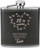 GRAWEROWANA Piersiówka 180 ml personalizowany prezent na urodziny 18