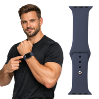Pasek do Apple Watch 38 40 41 42 (s10) silikonowy opaska bransoleta granat