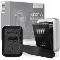 4CONVY sejf klucze zewnętrzny 12 kart na kod szyfr skrytka kasetka METALOWY