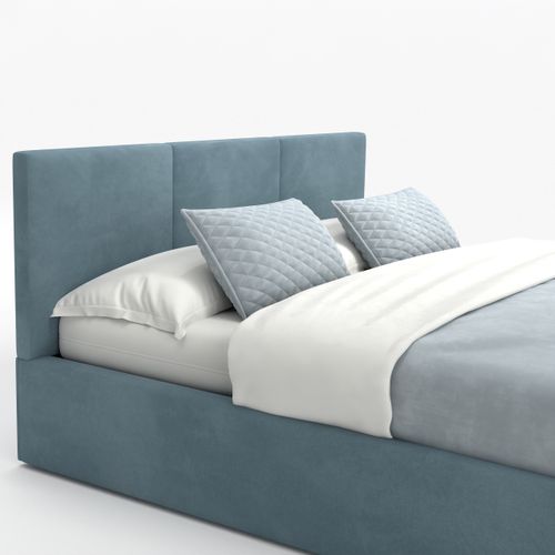 ŁÓŻKO TAPICEROWANE DO SYPIALNI 160x200 ŁÓŻKO PODWÓJNE Z POJEMNIKIEM MORSKIE na Arena.pl