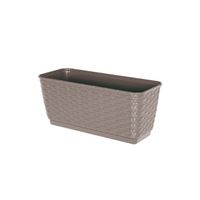 Doniczka Rattan skrzynka 30 cm podstawka Mokka