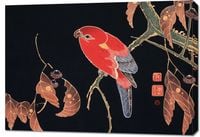 Obraz 100x70cm Red Parrot, Jakuchu Japoński Vintage do Salonu