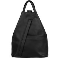 VERA PELLE plecak damski skórzany licowy trójkątny V520 czarny