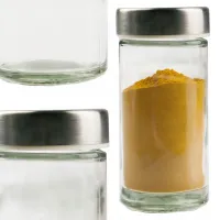 SZKLANY PRZYPRAWNIK 90ML POJEMNIK NA PRZYPRAWY SÓL PIEPRZ Z POKRYWKĄ