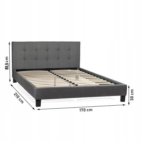 NERI  160X200 ŁÓŻKO TAPICEROWANE SZARE na Arena.pl