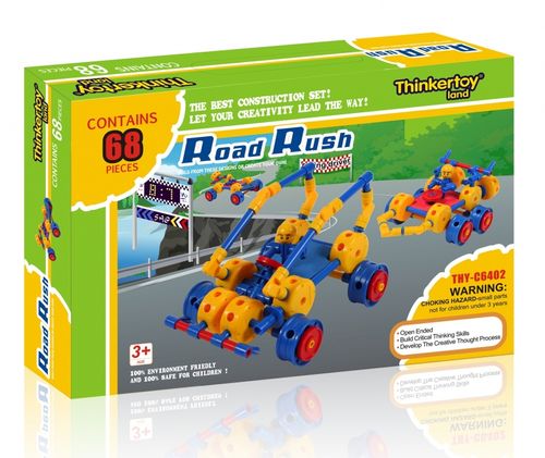 KLOCKI THINKERTOY 68 ELEMENTÓW ROAD RUSH SAMOCHODY na Arena.pl
