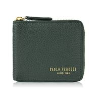 portfel damski skórzany mały ciemnozielony w orientacji poziomej