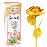 ZŁOTA WIECZNA RÓŻA PREZENT DLA MAMY DZIEŃ MAMY UPOMINEK DLA MAMY