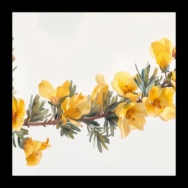 Plakat 20x20cm Żółte Kwiaty zdjęcie 2