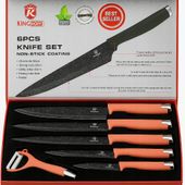 ZESTAW 5+1 NOŻE KUCHENNE + OBIERACZKA Kitchen KING Noże w etui GRATIS