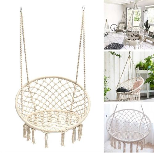 Huśtawka fotel bocianie gniazdo z oparciem ecru 80cm XL na Arena.pl