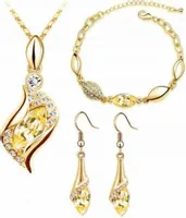 Złoty komplet biżuterii naszyjnik złocone łezki bursztynowe szampańskie