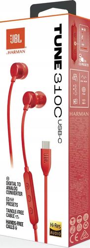 Słuchawki JBL Tune 310C USB-C Czerwony na Arena.pl