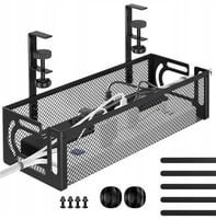 DUŻY ORGANIZER PÓŁKA WIESZAK NA PRZEWODY KABLE POD BIURKO BLAT
