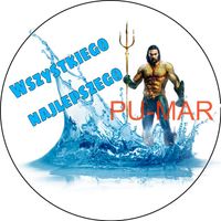 Opłatek na tort Urodziny Aqua Man Postać Woda Tekst Gratis