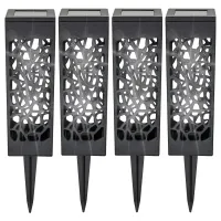 4x lampa lampka solarna ogrodowa ażurowa led lampion ozdobna wbijana słupek