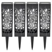 4x lampa lampka solarna ogrodowa ażurowa led lampion ozdobna wbijana słupek
