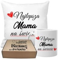 ZESTAW PODUSZKA I KUBEK ORYGINALNY PREZENT MAMA DZIEŃ MATKI URODZINY MAMY