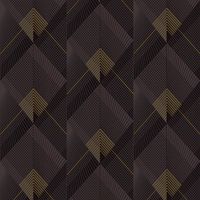 TAPETA ŚCIENNA WZÓR GEOMETRYCZNY CZARNO-ZŁOTA WINYLOWA NA FLIZELINIE OUTLET