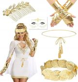 AKCESORIA BOGINI GRECKA RZYMSKA OPASKA ZŁOTA KOLCZYKI ZESTAW KOMPLET