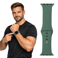 Pasek do Apple Watch 38 40 41 42 (s10) silikonowy opaska bransoleta zielony
