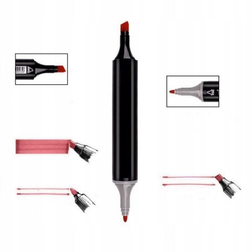 MARKERY ALKOHOLOWE ZESTAW 80SZT FLAMASTRY DWUSTRONNE PISAKI MAZAKI + TORBA na Arena.pl