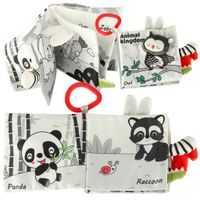 Książeczka Sensoryczna Kontrastowa Dotykowa Miękka Montessori dla Niemowląt