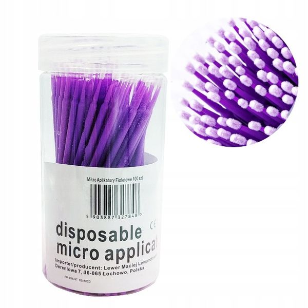 Aplikatory Mikroszczoteczki do Rzęs 1,5mm 100szt zdjęcie 1