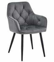 Krzesło JORK - ciemny szary aksamit / nogi czarne x 1