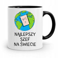 Kubek Czarny Prezent Najlepszy Szef Na Świecie Z Nadrukiem Ze Zdjęciem