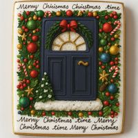 CIASTKO LUKROWANE ŚWIĄTECZNE DRZWI PROSTO NO1 ROZ.M RĘCZNIE ROBIONE