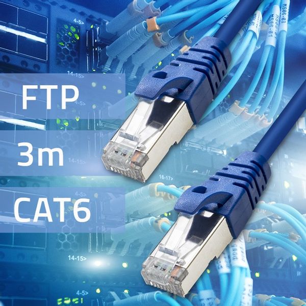 Qoltec Kabel Patchcord FTP CAT6 2xRJ-45 3m High speed Gold Ekranowany zdjęcie 2