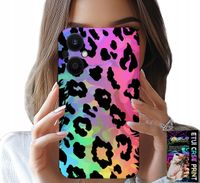 ETUI DO OPPO RENO8 LITE 5G - KOLOROWA TĘCZOWA PANTERKA PLECKI SZKŁO