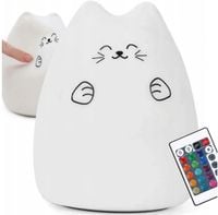 lampka nocna dla dzieci kolorowa silikon led kotek