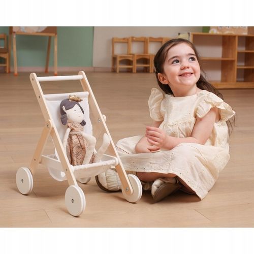 VIGA 44236 PolarB Solidny Designerski Drewniany Wózek dla Lalek Gwiazdki na Arena.pl