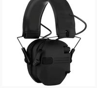 Słuchawki aktywne strzeleckie taktyczne czarne, nauszniki ochronniki słuchu