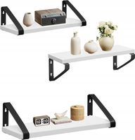 2 x 3x PÓŁKA WISZĄCA LOFT NA KSIĄŻKI DREWNIANA 3 SZTUKI SOLIDNA ŚCIENNA BRĄ