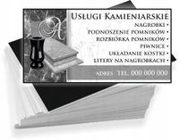 Wizytówki firmowe 100szt DUŻO WZORÓW do wyboru USŁUGI KAMIENIARSKIE