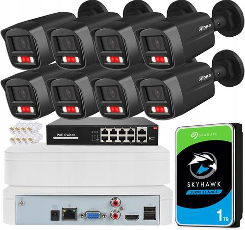 Zestaw Monitoringu Dahua Bez Kabla 8 Kamer 4Mpx IR/LED Aplikacja Detekcja na Arena.pl