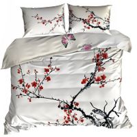 Pościel 3D bawełna satyna 200x220cm KWITNĄCE GAŁĘZIE