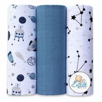 Pieluszki 60/80 Muślin Kolorowe Lux 3 Sztuki