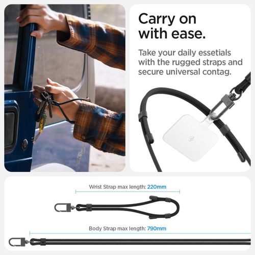 SPIGEN UNIVERSAL STRAP SET CROSSBODY & WRIST BLACK na Arena.pl