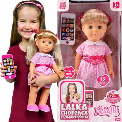 LALKA NATALIA CHODZĄCA ZE SMARTFONEM TABLET mówiąca po polsku MÓWI PL UCZY na Arena.pl