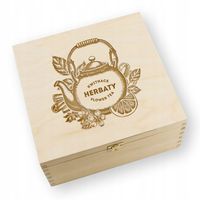 BOMBONIERKA HERBATA kwitnąca 18 szt BOGACTWO smaków SKRZYNKA GRAWER