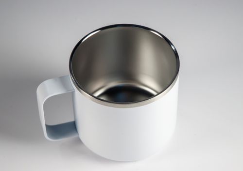 Kubek ze stali nierdz. logo, grawer 350 ml 10szt. 8,5 cm x 8 cm biały na Arena.pl