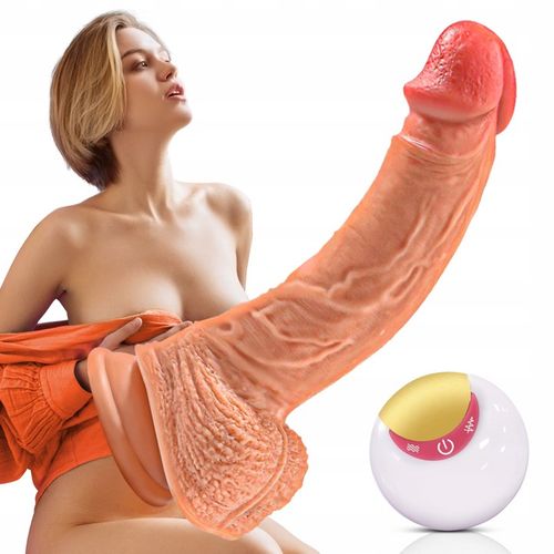 realistyczne dildo Analne wibrator z pilotem 21.5cm, 8 wibracji i 6 pchnięć na Arena.pl