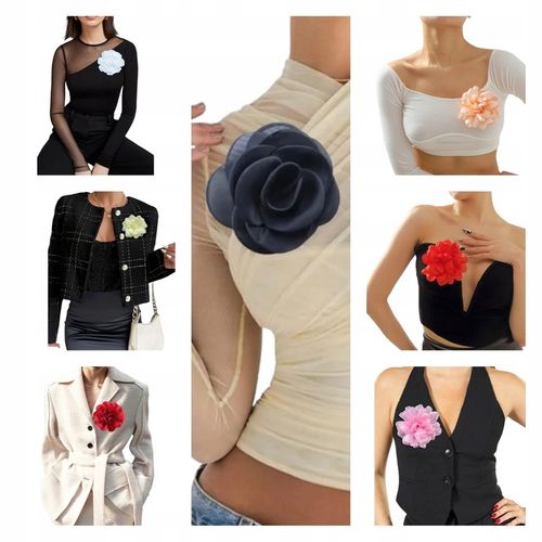 BROSZKA KWIAT KWIATEK RÓŻOWA FUCHSJA FUKSJA RÓŻA ATŁASOWA KWIAT PRZYPINKA na Arena.pl