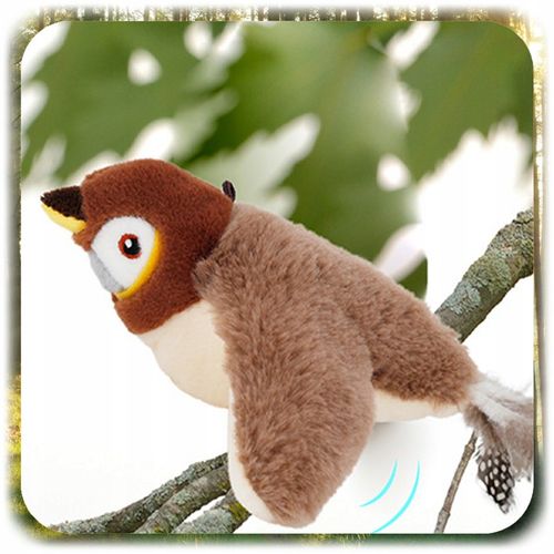 INTERAKTYWNA ZABAWKA DLA KOTA PLUSZOWY PTASZEK PTAK RUCH DŹWIĘK +KOCIMIĘTKA na Arena.pl